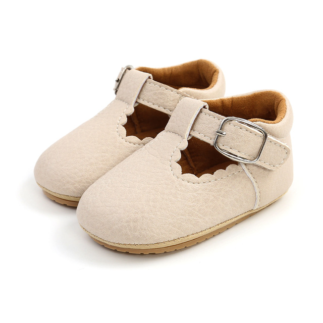 Newborn Baby Shoes Classic Leather Strap Boys Girls Multicolor Rubber Sole Infant Anti-slip First Walkers Shoes