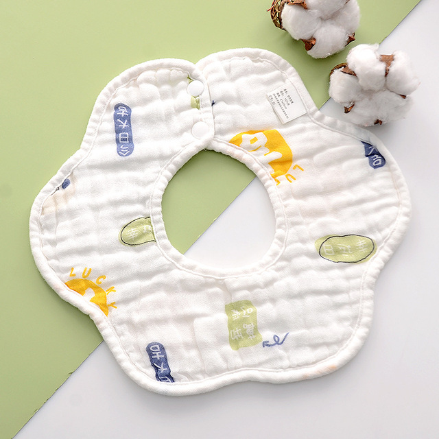 Baby Bibs 360 Degree Rotation 8 Layers Gauze Gauze Baby Kids Bandana Burp Cloth Soft Newborn Infant Saliva Towel Baby Stuff