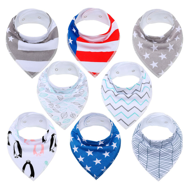 8pcs Civarua Kids Baby Bibs Newborn Baby Bandana Drool Bibs Super Soft Bandana Bibs for Boys and Girls 100% Organic Cotton Bibs