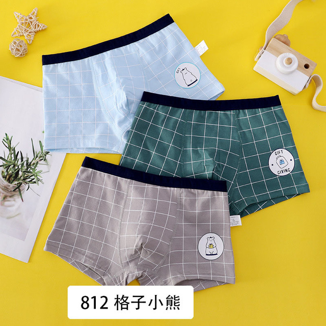 3pcs Kids Boys Underwear Cartoon Children Shorts Panties For Baby Boy Toddler Boxers Stripes Teenager Cotton Underpants