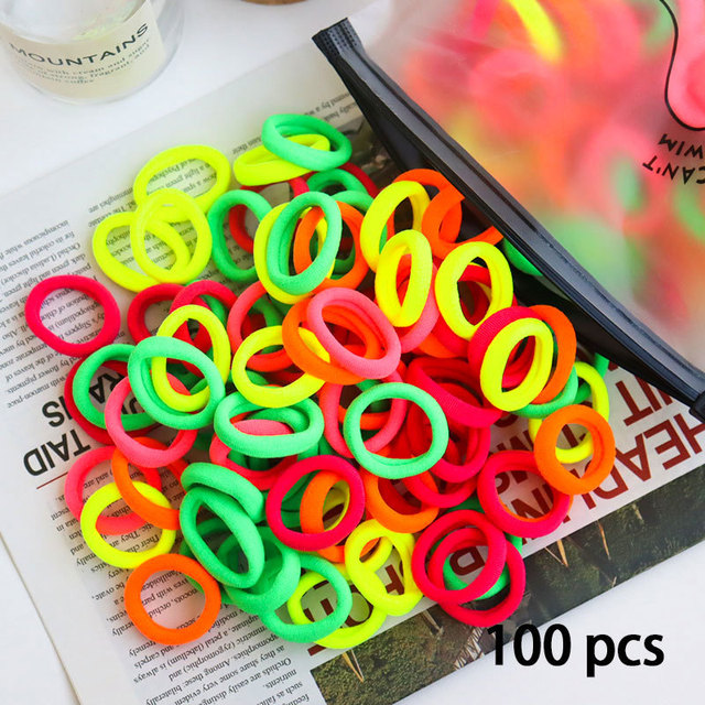 50/100pcs Colorful Girl Hairband Children Headband Small Elastic Hair Bands Scrunchy Baby Rubber Band Nylon Hair Accessories Toddler