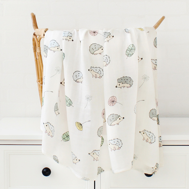 120x120cm Muslin Blanket Cotton Baby Swaddle Bamboo Soft Newborn Blanket Bath Towel Gauze Infant Wrap Sleeping Bag Stroller Cover