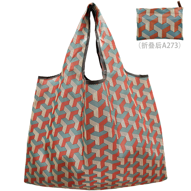 Reusable Oxford Shopping Bag Large Size Foldable Tote Bag Washable Cloth Eco Friendly Grocery Bags