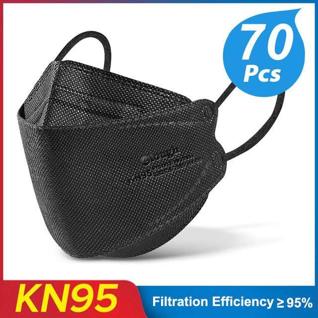 Mascherine FFP2 Mascarillas FPP2 negras KN95 Fish Mask Respirator Protective Face Mask Black Mouth Mask Reusable ce filter