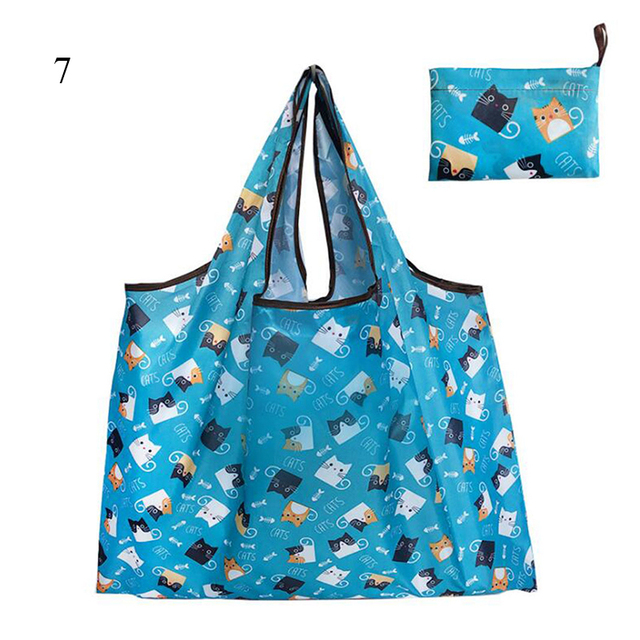 Environmental Shopping Bag Women Foldable Casual Handbag Floral Multifunctional Convenient Shopping Pouch Large Capacity Bag