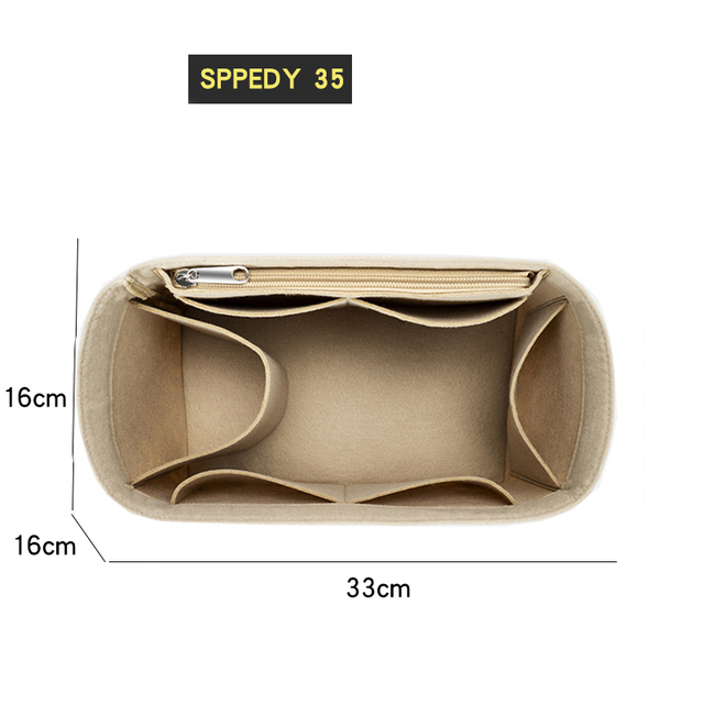 Felt Insert Bag Fit For Speedy 16 20 25 30 35 Women Bag Female Organizer For Cosmetic Pocket Mirror Keep Shape Improve Inner Space