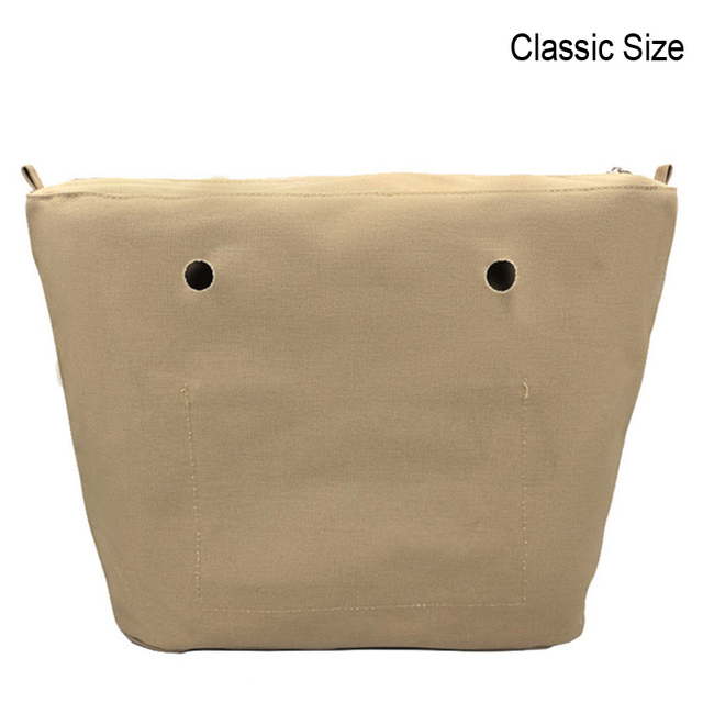 Classic Mini Size Waterproof Solid Canvas Insert Inner Liner Insert Zipper Pocket For Obag O Bag Silicone Handbag Bag