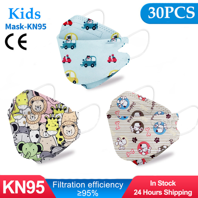 10-50pcs fpp2fan Kid Fish Cartoon kn95fan 4 Protective Layer fpp2 Approved Mask Breathing Mouth Mask KN95 Mascarilla Infantil