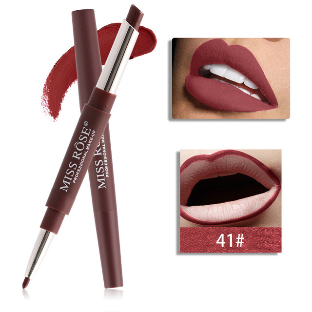 1pc Sexy 20 Color Double End Lip Makeup Lipstick Pen Waterproof Long Lasting Tint Lip Stick Beauty Matte Liner Pen Lipstick