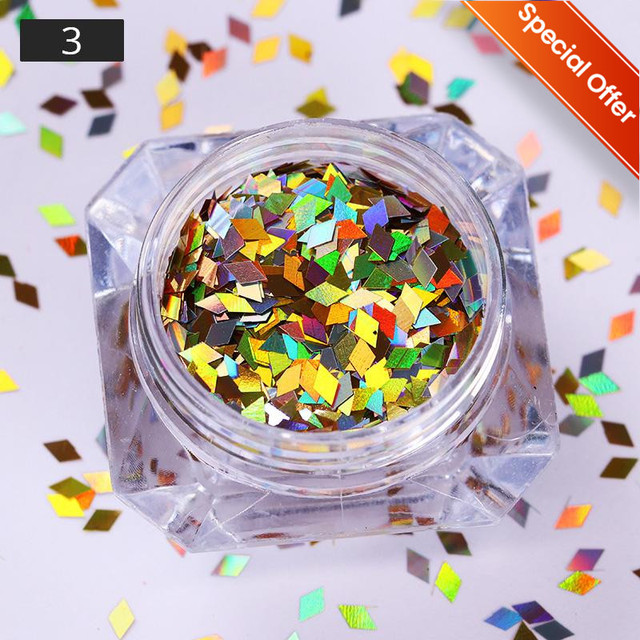 1 Box Nail Chips Sequins Paillette Crystal Nail Glitter Shining Pigment Dust Powder Nail Decoration Manicure Holographic Power