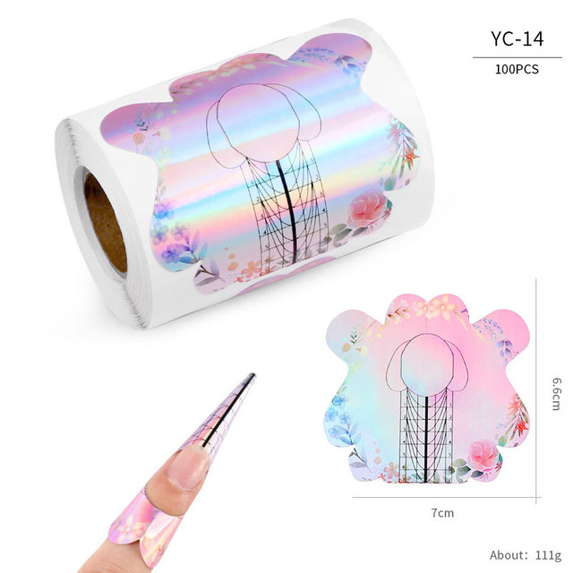 100pcs Nail Nail Stickers Forms French Nail UV Gel Stamp Extension Builder Form Guide Template Manicure Tool for Nails Tools