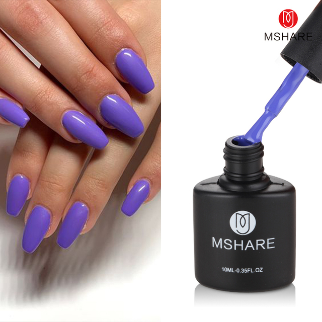 MSHARE Milky Rose Nail Gel Polish Soak Off 10ml Cured With Nail Dryer