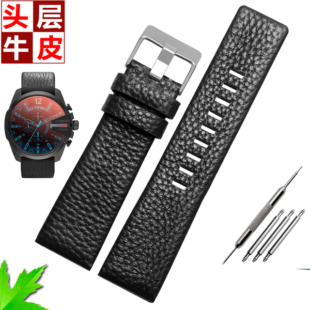 Genuine Leather Watch Strap for Diesel Watch DZ7257 1657 4323 7314 7313 7371 Straps 22 24 26 27 28 30mm Black Brown White