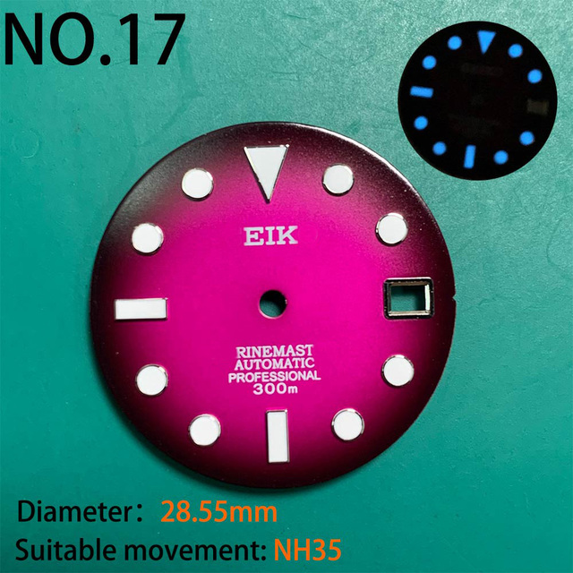 Nh35 watch double dial new C3 luminous modified craft watch skx007 SKX006 small millimeter 28.5mm abalone nh35 universal