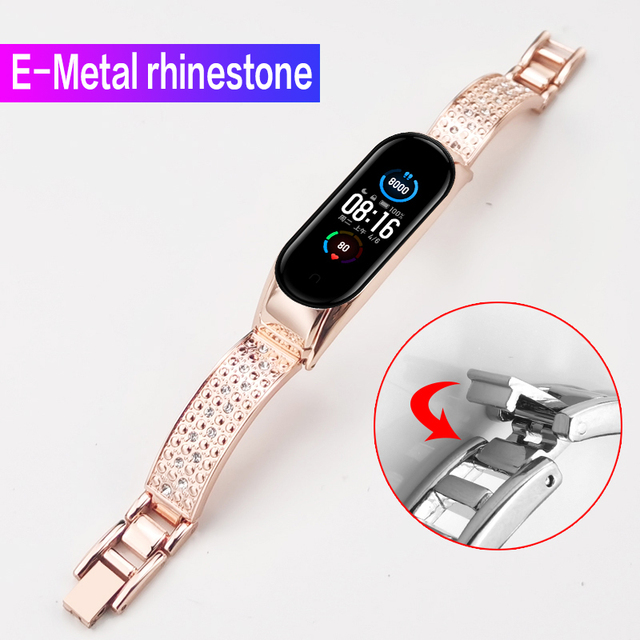 Metal Bracelet for Mi Band 2 3 4 5 6 NFC Stainless Steel Replacement Strap for Xiaomi Mi Band 5 Band4 Strap Miband 5 Accessories