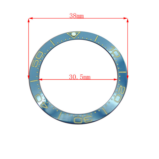 38mm ceramic bezel GMT and diving watch insert for 40mm men's watch watches replacement watch accessories simple dial watch bezel insert