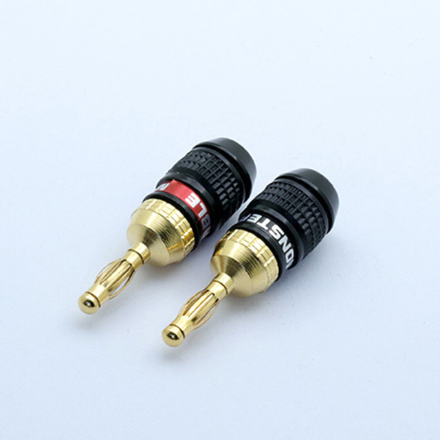 10pcs "U" "Y" Banana Plug Connector Copper Nickel Plated Gold Spade Speaker Mosaic Plug Audio Screw Fork Connectors Adapter