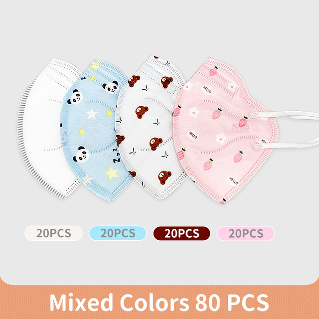 Cute Kids KN95 Mask 5 Layers Face Mask Respirator FFP2 Mascarillas Strawberry Panda KN95 Pocket Masks for Kids Boys Girls