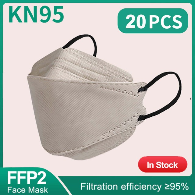 كوري KN95 أقنعة Mascherine FFP2 شهادة CE Mascarillas FPP2 رمادي Masque FFP 2 الكبار 4 طبقات قناع وجه واقي ffp2fan