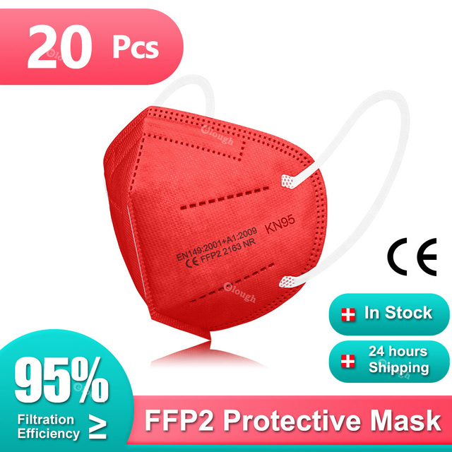 1-100 قطعة KN95 أقنعة ffp2fan ffpp2 الفم قناع قابلة لإعادة الاستخدام KN95 التنفس FPP2 Masque FFP2 واقية الوجه Mascarillas Masken CE