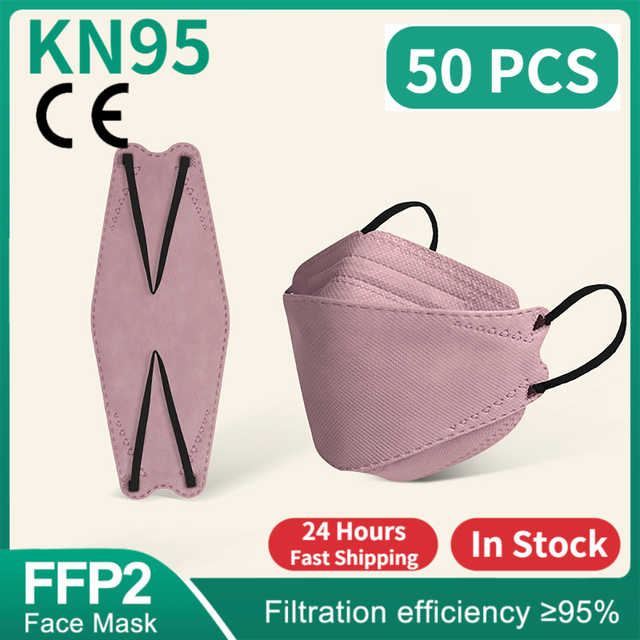 قناع KN95 للأطفال FFP2 Mascarillas FPP2 Niños homology ada قناع وجه كوري 4 شرائح الأسماك ffp2maske قناع Morandi كيندر