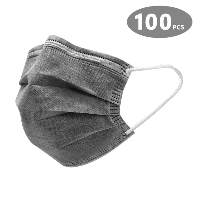 10-200pcs Black Disposable Mask Mascarilas Quirogecas Homeopathic Protective Activated Carbon Mask Face Mouth Masks 4 Layers