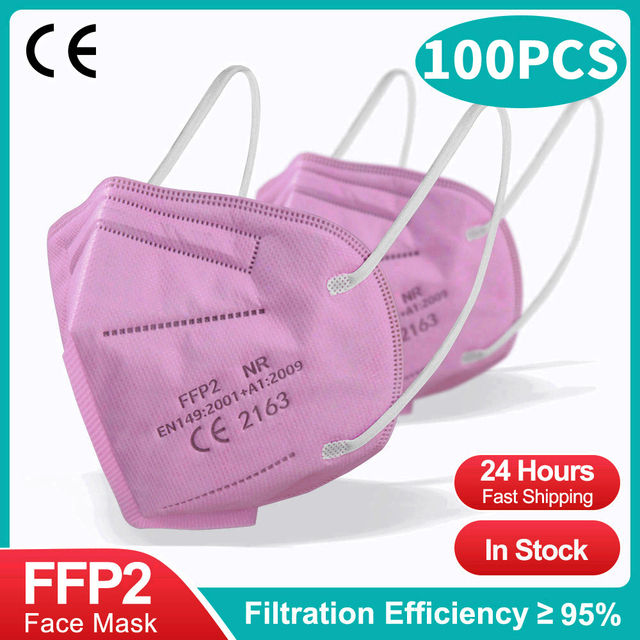 CE FFP2 Mascarillas Negras 5 Layers Disposable KN95 Face Mask FPP2 Approved Protection Masks N95 ffp 2 Adult ffp2kn95fan Mask