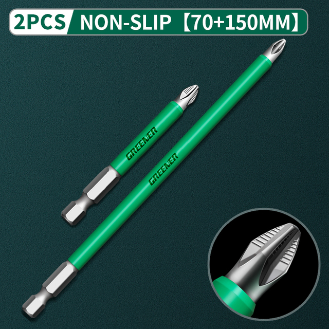 Greener Anti Slip Magnetic Impulse Head Cross High Hardness Hand Drill Bit Screw Electric Screwdriver Set 25 50 65 70 90 150mm PH2