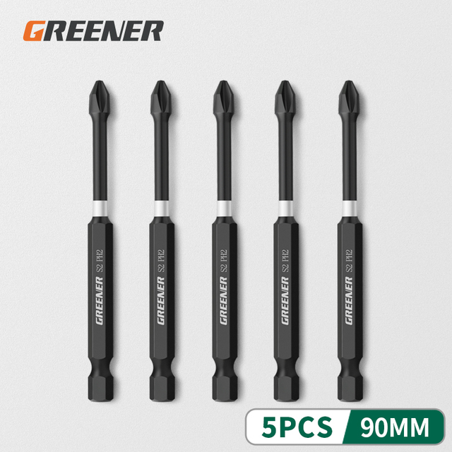 Green Impact Strong Magnetic Impulse Head Cross High Hardness Hand Drill Bit Screw Electric Screwdriver Set 50 65 70 90 150mm