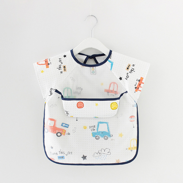 Waterproof Infant Eating Children Drawing Sleeveless Baby Bandana Bibs Cute Baby Bibs Soft Baby Apron Cotton Meal Burp Eva Clothes