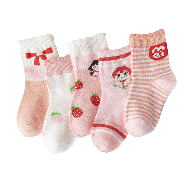 5pairs/lot Cute Cartoon Baby Girls Socks Winter Thicken Soft Kawaii Infant Toddler Socks Cotton Baby Boy Sports Socks for 1-12Y