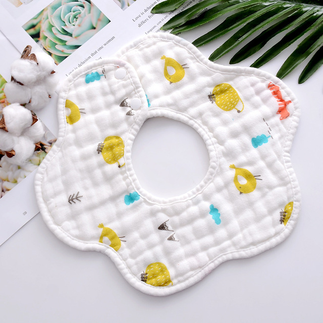 Baby Bibs 360 Degree Rotation 8 Layers Gauze Gauze Baby Kids Bandana Burp Cloth Soft Newborn Infant Saliva Towel Baby Stuff