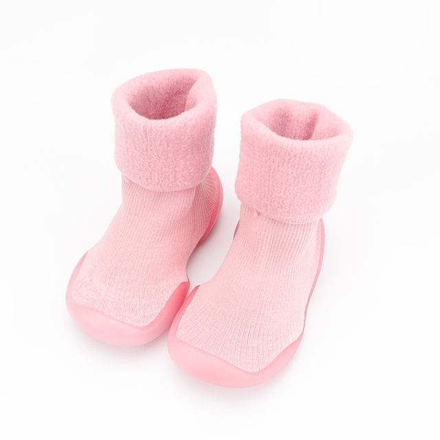 Winter Kids Warm Snow Boots Socks Infant Boys Brushed Thick Sock Boots Yellow Black Baby Girls Socks Soft Soles Toddler Shoes