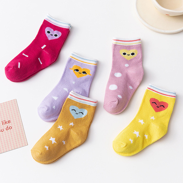 5pairs/lot 2022 Baby Socks for Kids Girls Boy Cotton Stripe Cartoon Animals Summer Baby Knitwear Socks Newborn Baby Clothes