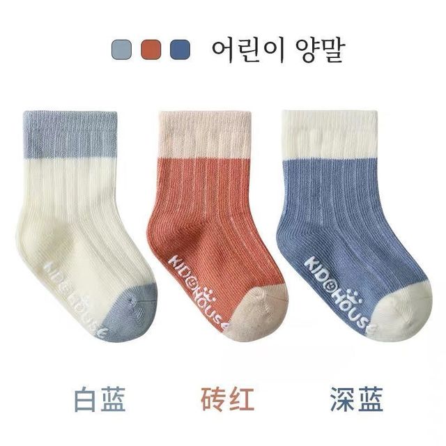 4 Pairs Cotton Baby Socks Cotton Socks Baby Boys Girls Cute Lovely Anti-Slip Socks Toddler Kids Fashion Soft Socks Autumn