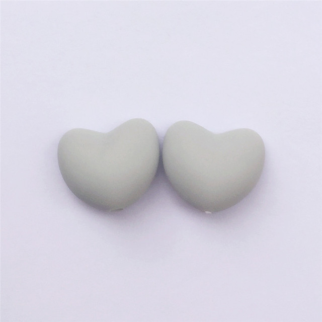 Chenkai 100pcs BPA Free Silicone Heart Teether Beads DIY Baby Pacifier Shower Soother Nursing Pendant Toy Sensory Accessory