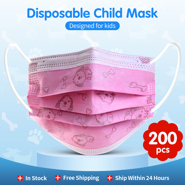 50/100pcs Cartoon Children Face Masks 3 Layer Disposable Mouth Flex Soft Breathable Cute Hygiene Kids Face Mask for Child