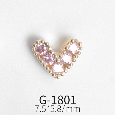 Japanese Zircon Nail Art Color Zircon Gemstone Jewelry Color Love Zircon True Gold Color Nail Decoration