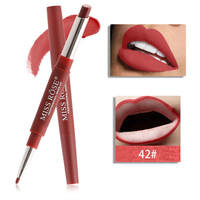 1pc Sexy 20 Color Double End Lip Makeup Lipstick Pen Waterproof Long Lasting Tint Lip Stick Beauty Matte Liner Pen Lipstick