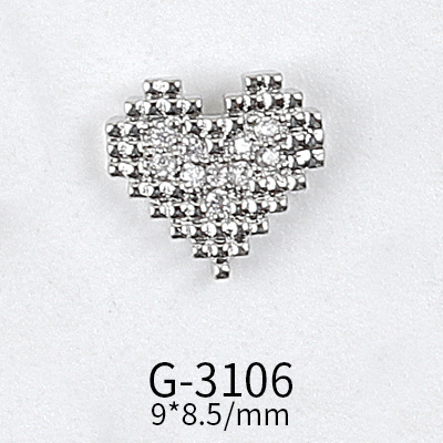 Net Red Nail Art Zircon Love Jewelry Series Candy Love LOVE Double Layer Three-dimensional Love Preservation G-3089