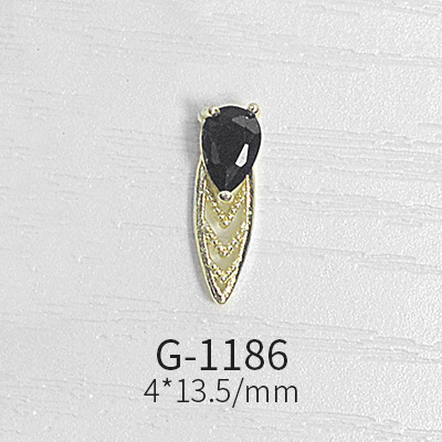 Japanese Nail Art Zircon Jewelry Net Red High-end Luxury Black Real Gold Zircon Simple and Versatile Nail Decoration