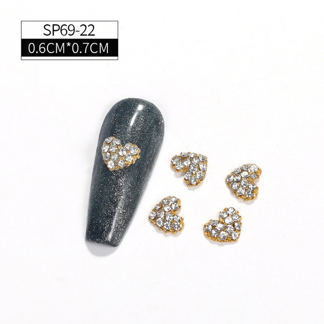 LEAMX 10pcs/bag Clear Rhinestones Nails Art Decorations Beautiful Girls Nail DIY 3D Gems Alloy Nail Diamond Charms Supply L413