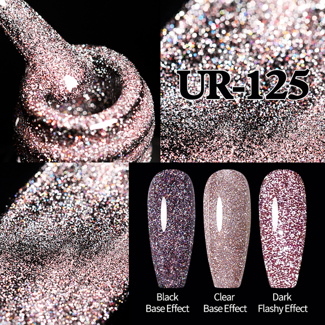 UR SUGAR Glitter Reflective Gel Nail Polish Shiny Rose Red Twilight UV LED Gel Varnish Soak Off Nail Gel Nails for Manicure