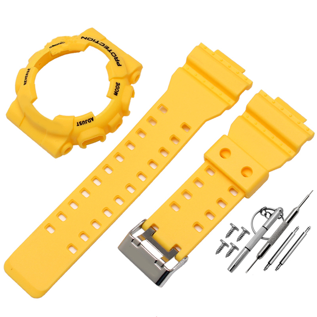 Silicone Rubber Watchband Case For Casio G-SHOCK GA-110/100 GA-120 GD-110 Men's Sport Waterproof Band Strap Bracelet Accessories