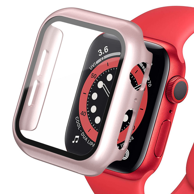 360 كامل الوفير الزجاج حامي الشاشة حالة غطاء ل أبل ووتش سلسلة 7 6 5 4 3 2 1 SE Applewatch IWatch 41 مللي متر 45 مللي متر 44 مللي متر 42 مللي متر