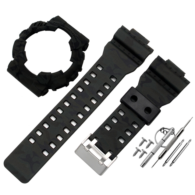 Watch Accessories Resin Strap Men Pin Buckle Strap Case for Casio G-SHOCK GA-110 GA-100 GD-120 5146 5081 Waterproof Watch Band