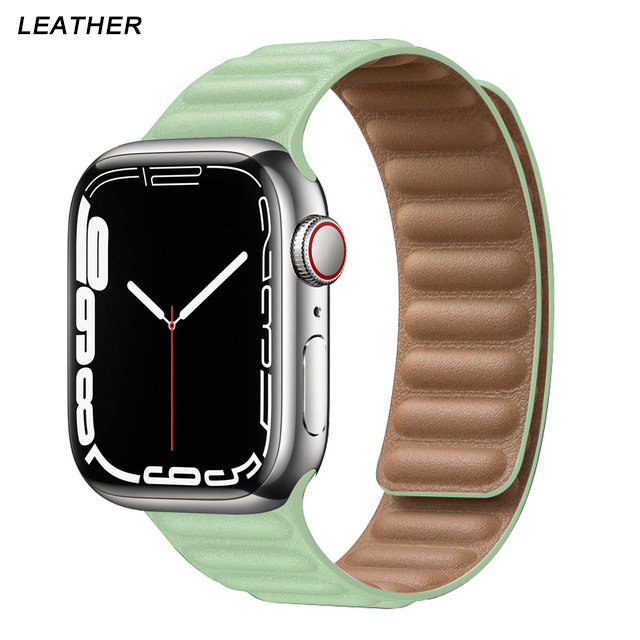 Silicone Suitable for Apple Watch Band Leather Link 44mm 45mm iWatch Series 7 6 SE 5 4 3 Watch Strap Bracelet 42mm 38mm Wristband