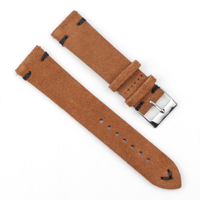 High Quality Suede Leather Antique Watch Straps Blue Watchbands Replacement Strap For Watch Accessories 18mm 20mm 22mm 24mm