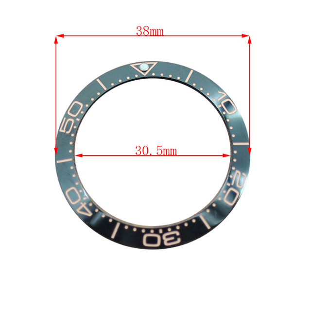 38mm ceramic bezel GMT and diving watch insert for 40mm men's watch watches replacement watch accessories simple dial watch bezel insert