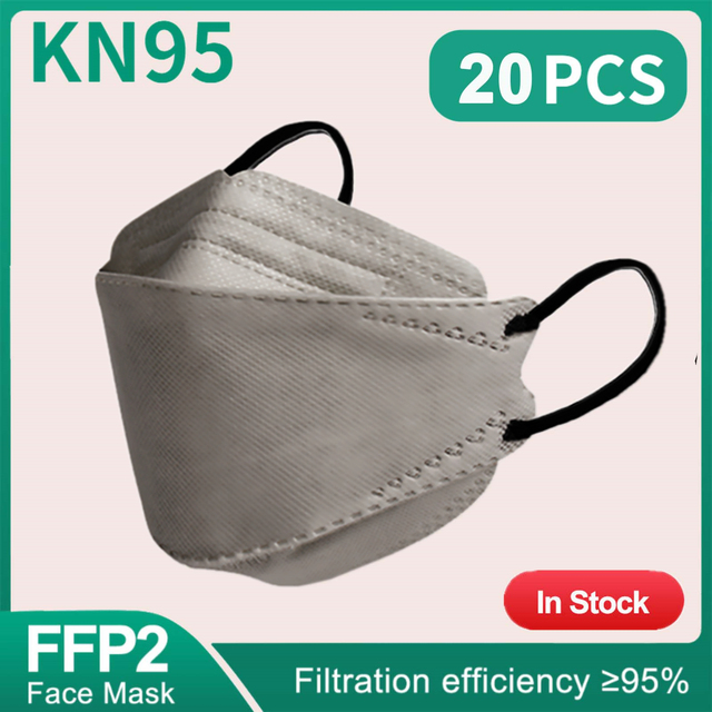 قناع السمك KN95 Mascarillas FPP2 الكبار Morandi ffp2fan 4 طبقة FFPP2 وافق أقنعة الوجه FFP2 تنفس غطاء للفم قناع FFP2